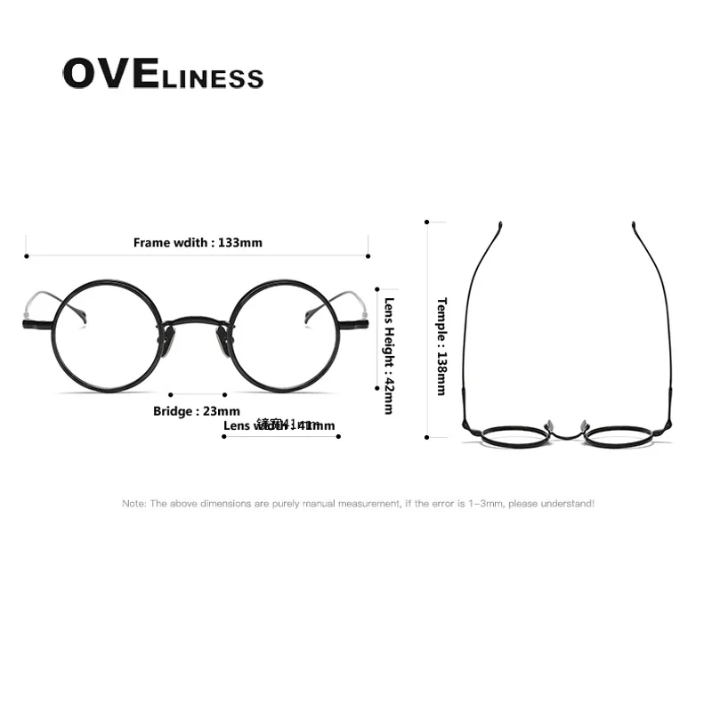 Acetate Titanium Glasses Frame for Men 2024 Simple Retro small Round male female Eyeglasses frames Women Eyewear spectacles