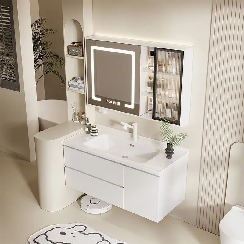 بسيطة، خزانة حمام، مرحاض، حوض غسيل، خشب متين، حديث، ذكي، سيراميك