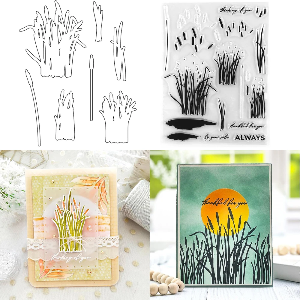 

Captivating Cattails Clear Stamps and Cutting Dies For DIY Craft Making Card Photo Album Scrapbooking Decoration Template Art De