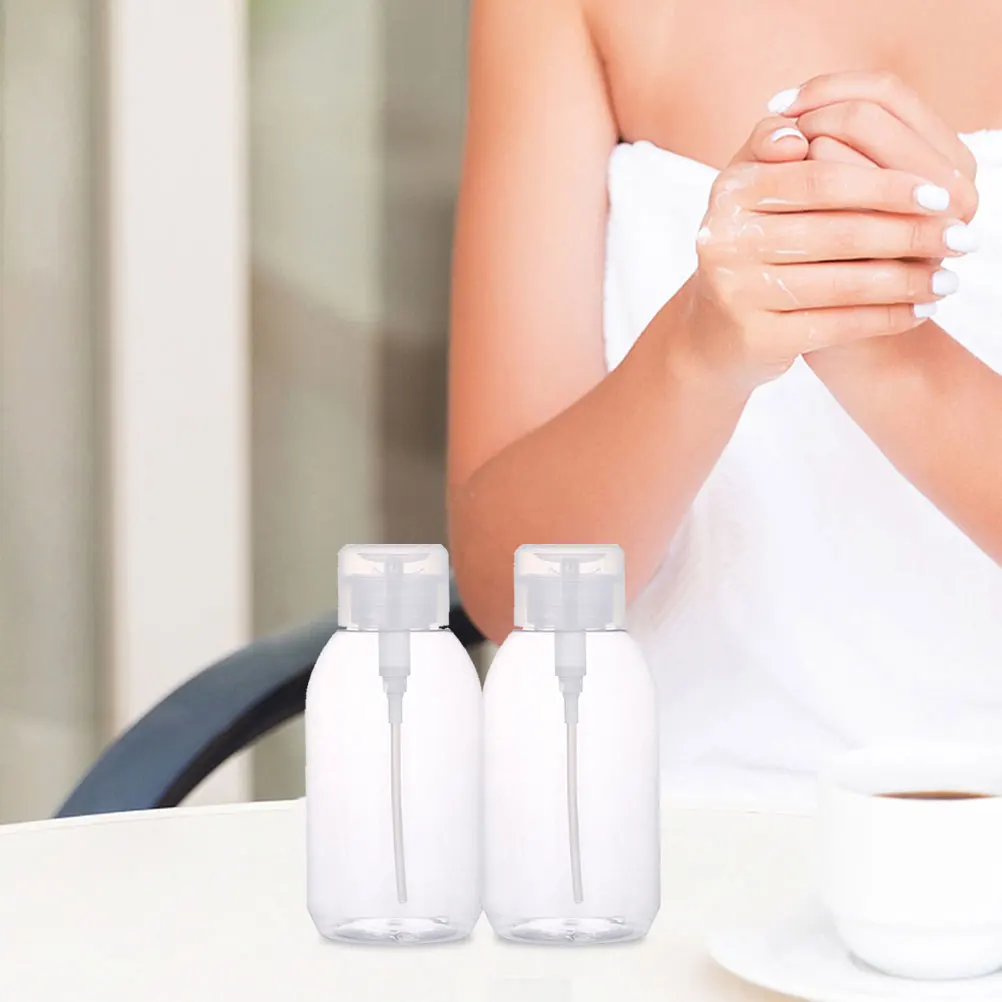 6 pçs garrafa de imprensa removedor de esmalte dispensador à prova de vazamento recipiente de viagem removedor de maquiagem garrafa de imprensa de armazenamento