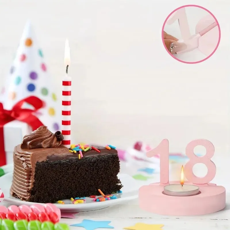 2pc Birthday Cake Silicones Molds Sqaure Base Molds for Making Holder Tealight Holder Art Craft, Number Resins Molds view 5