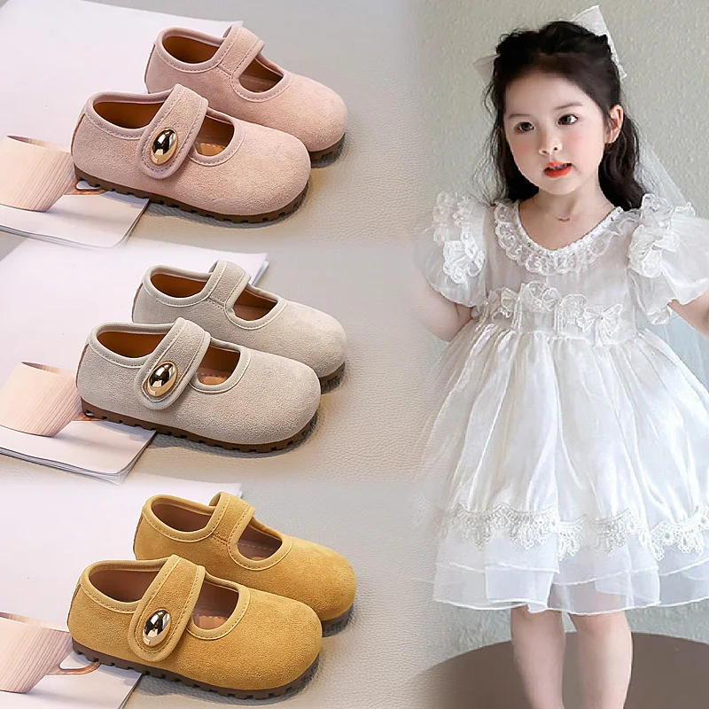 

Children's Leather Shoes 1-18 Years Old Simple Boys Girls Casual Shoes Four Seasons Yellow Soft Non-slip Kids Baby Single Shoes
