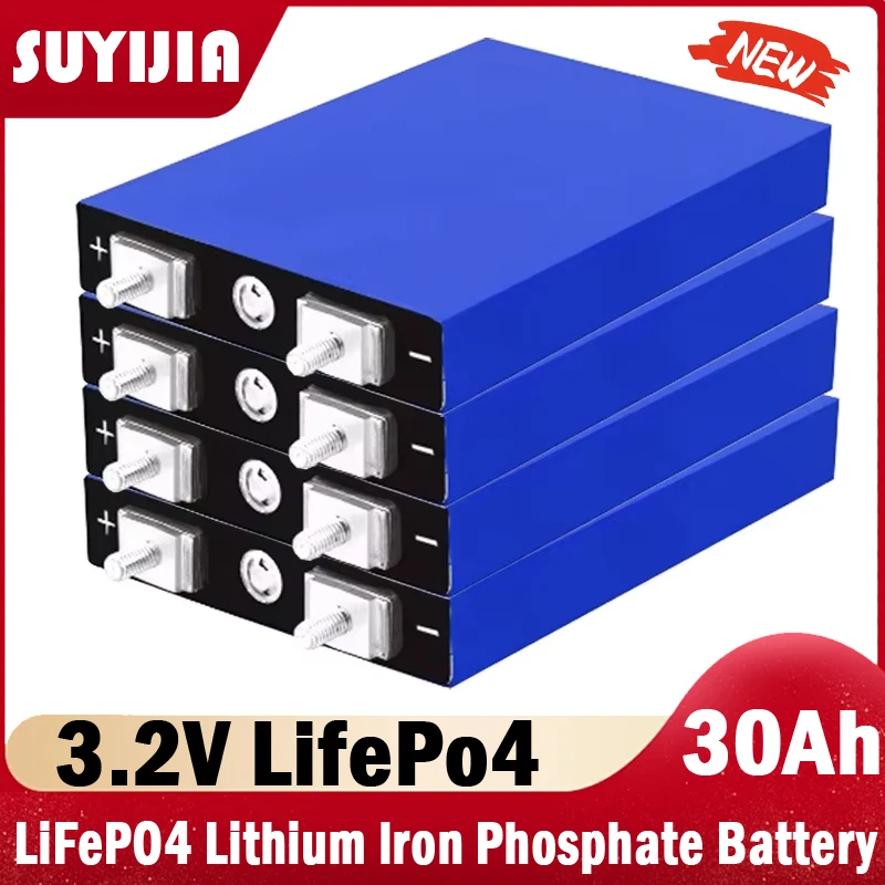 High Quality 1-4pcs 3.2V 30Ah LiFePO4 Battery Lithium Iron Phosphate Deep Cycles for DIY 12V 24V 36V 48V Solar Energy UPS Power