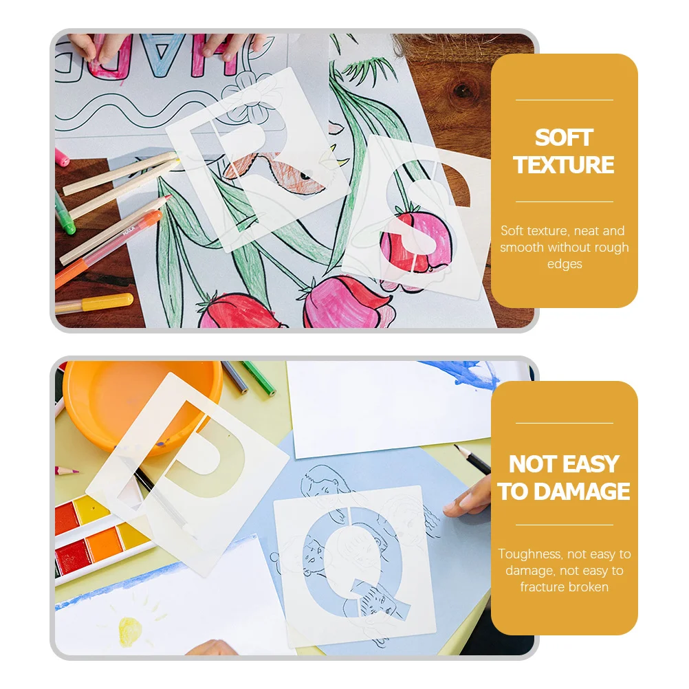 36 قطعة استنسل أرقام الحروف للخشب قماش رذاذ الطلاء الحرف عيد الميلاد حفلة عيد ميلاد الديكور إلكتروني الإستنسل #4