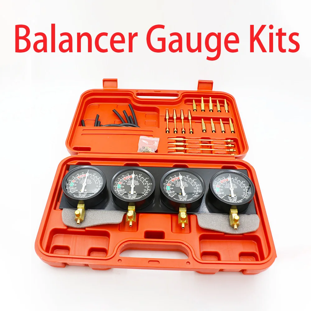 4Pcs Balancer Gauge Kits Motorcycle Fuel Vacuum Carburetor Carb Synchronizer Tool