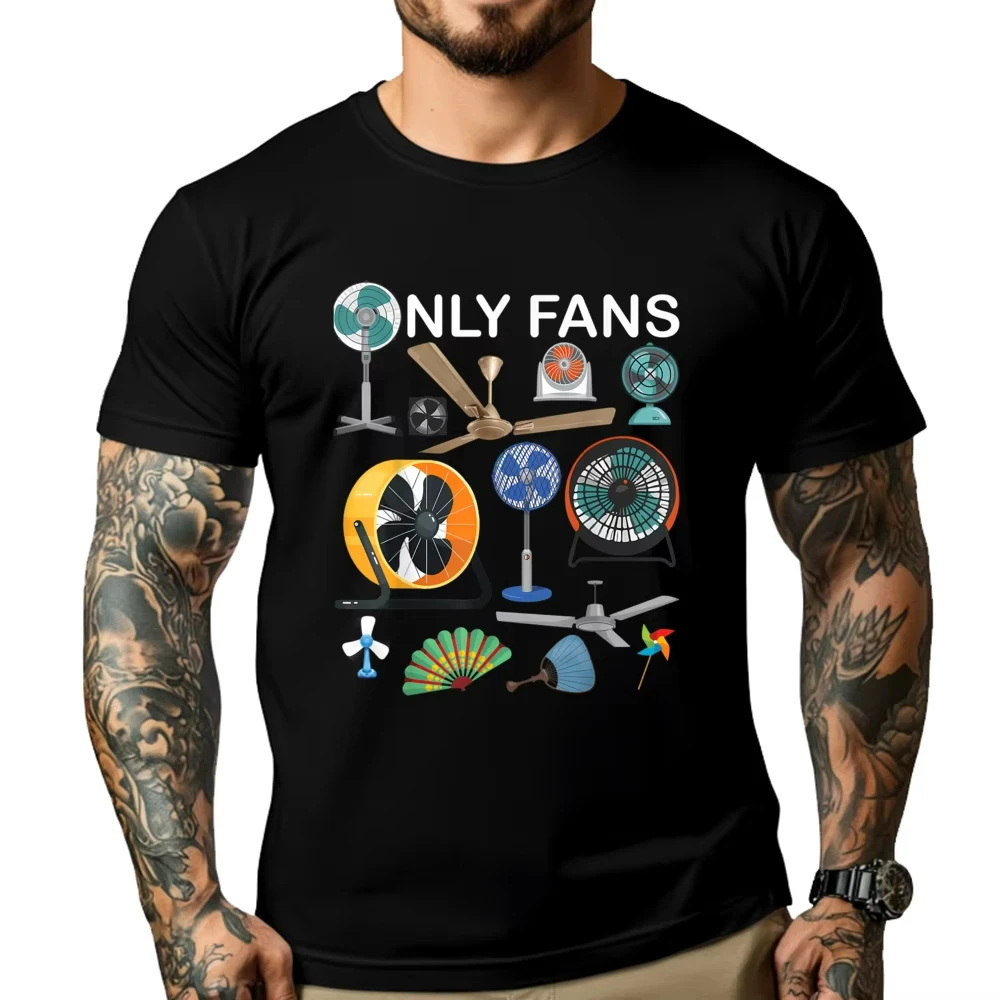 

Only Fan Suit Fun Respirator and Fan Print Pure Cotton Women's Designer T-shirt High Quality Casual Fashion Short Sleeve Street