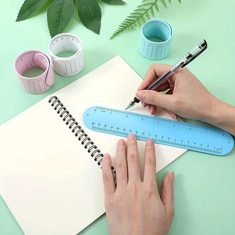 

4pcs Silicone Wristband Memo Pads with Ruler, Reusable Erasable to-Do List Bracelets for Adults, Teachers, Nurses