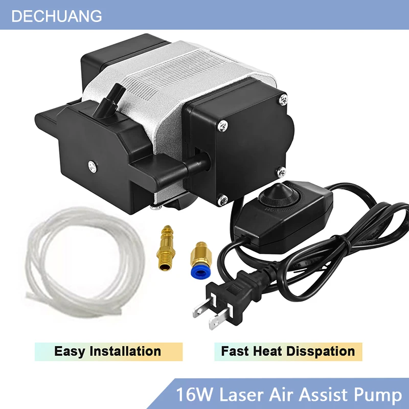 110V 220V 30L/Min 16W Laser Air Assist Pump Air Compressor, Laser Engraving Machine Adjustable Speed Low Noise Upgraded Nozzle