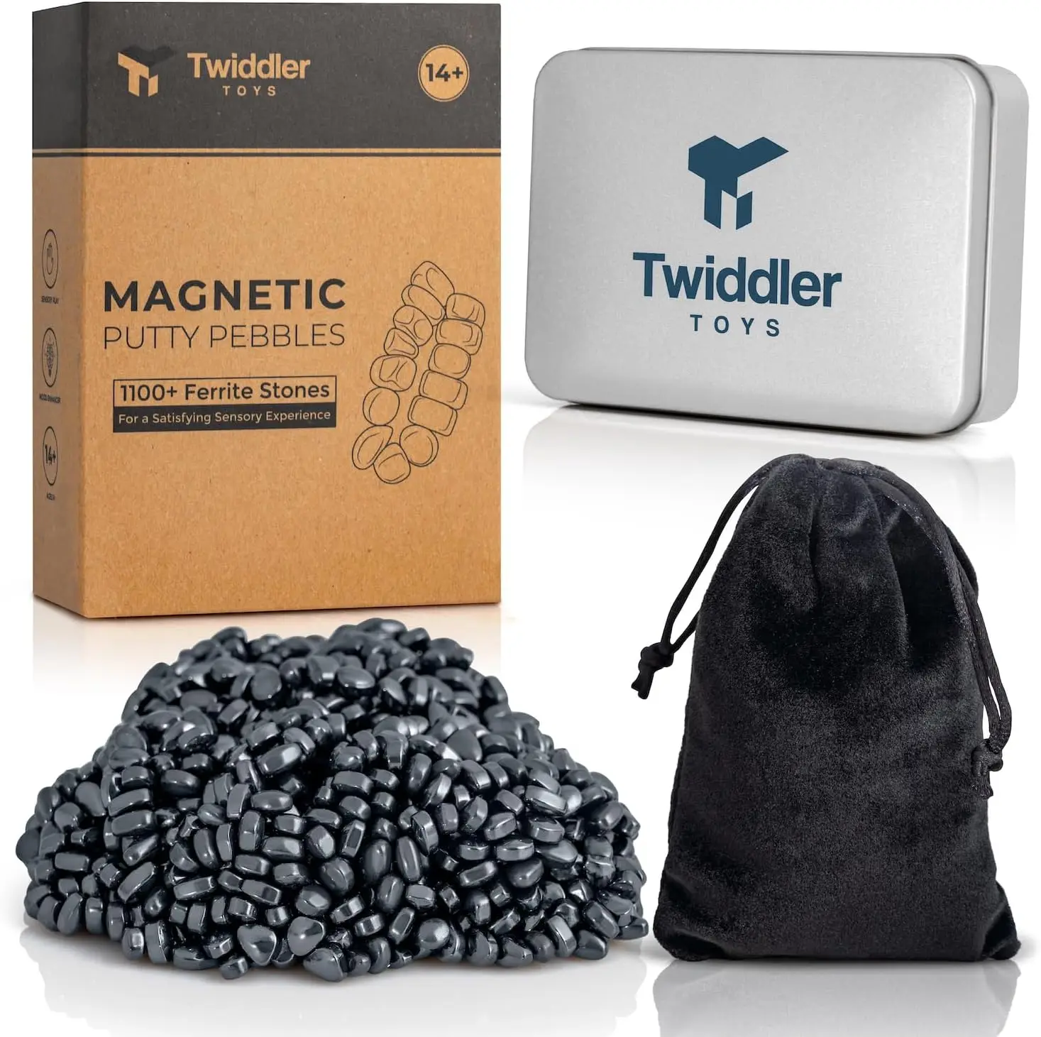 

Magnetic Putty Pebbles with Over 1100 Ferrite Stones for Sensory Relaxation and Stress Relief