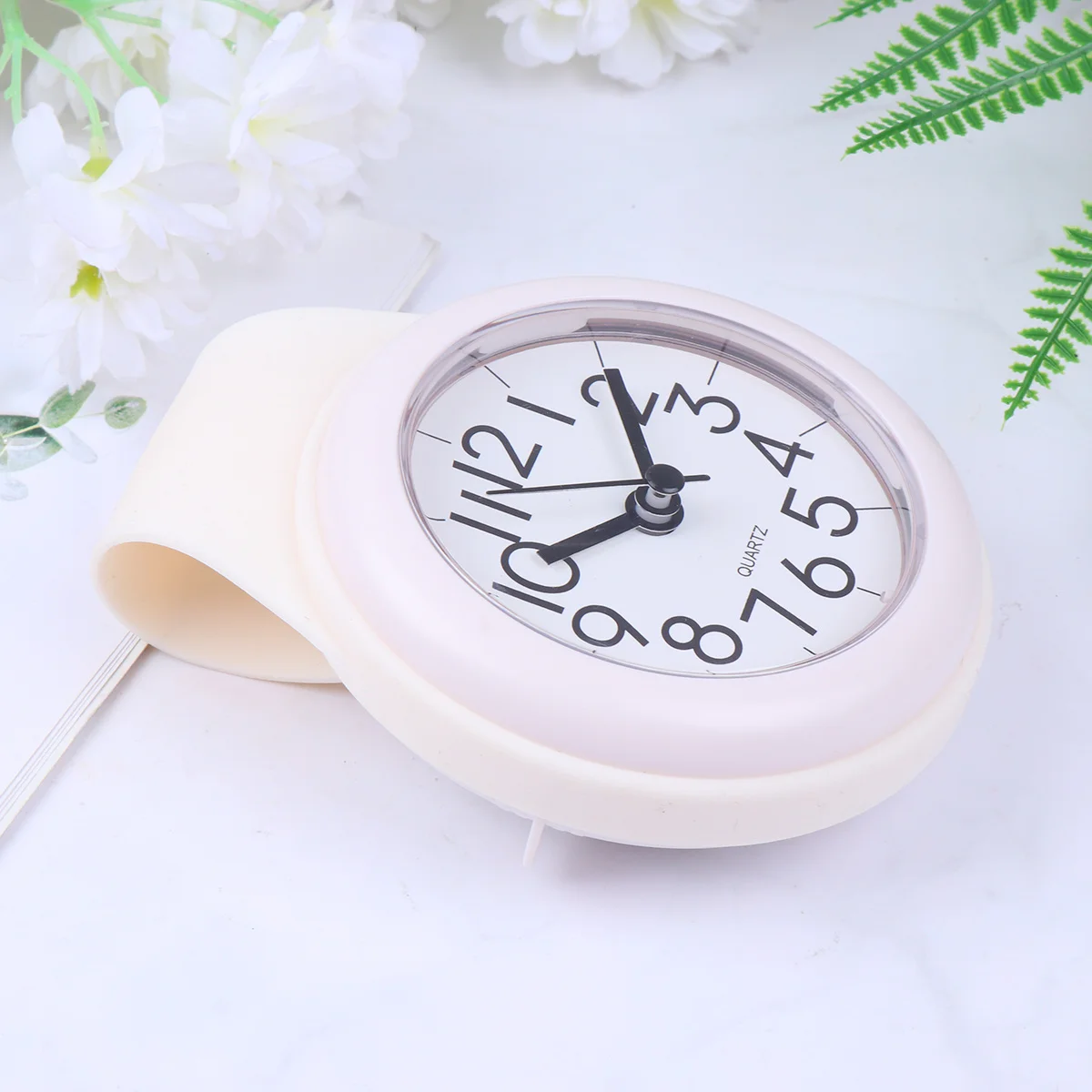 

Waterproof Silent Wall Clock White With Suction Cups For Bathroom Shower Room Easy Install Modern Minimalist Design Home Decor