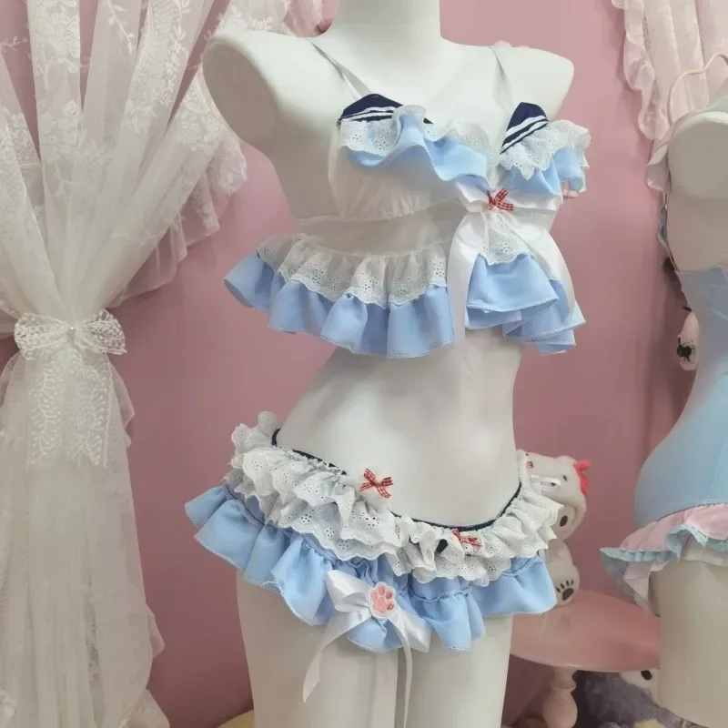 ชุดว่ายน้ำบิกินี่แบบสั้นพิเศษ สายคล้องคอ ทรงบัสติเยร์  ชุดเซ็กซี่สำหรับใส่ไปทะเล  ชุดเซ็ตเต็มสำหรับผู้หญิง ฤดูร้อน