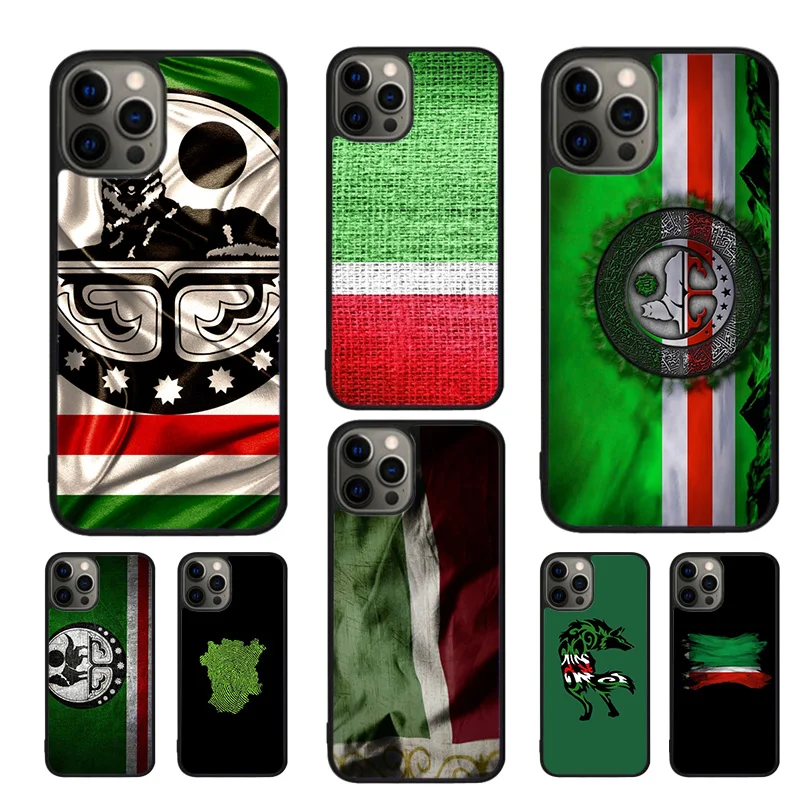 Chechnya Flag Chechen Wolf Phone Case For iPhone 16 15 14 11 12 13 mini Pro  XR XS MAX Plus coque Cover Shell