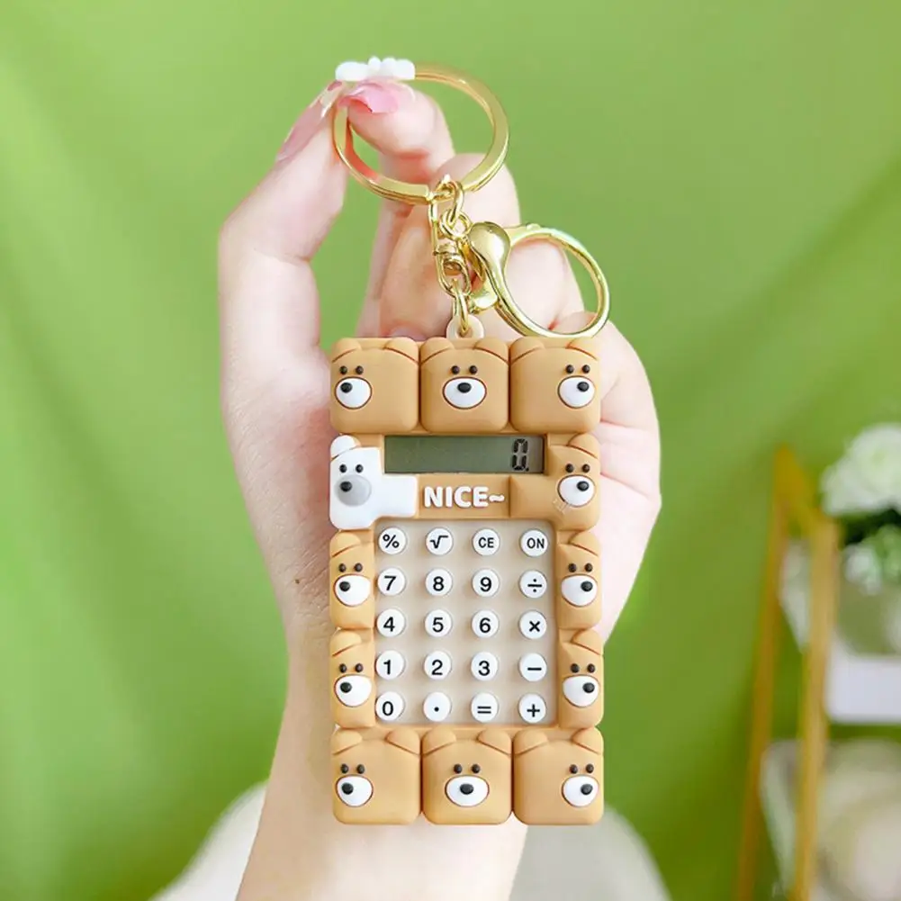 Llavero portátil con forma bonita para uso en el hogar y la escuela, minicalculadora, calculadora de mano