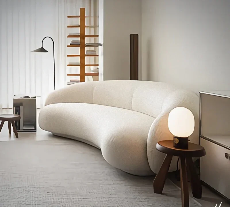 French curved sofa modern fashion moon small apartment