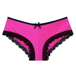 Lace Trim Panties For Women Floral Lace Underwear Plus Size Hipster Panty for Ladies Breathable Soft Stretch Panty Underpants