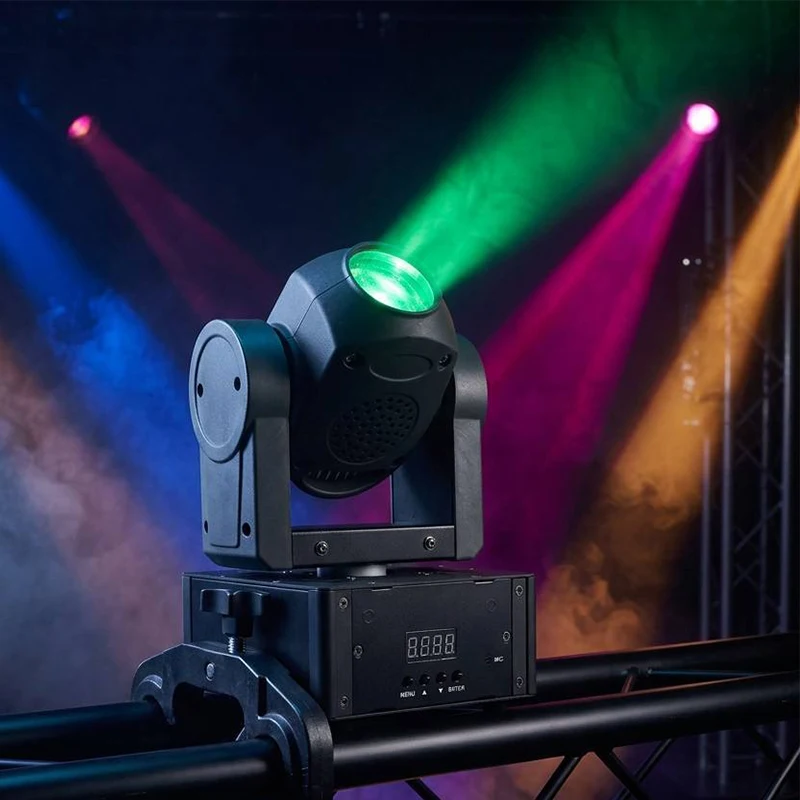 Sound Control 20W Mini RGBW LED Moving Head Beam 5° DJ Disco Party DMX Stage Show 540° Rotation Rainbow Effect Lighting