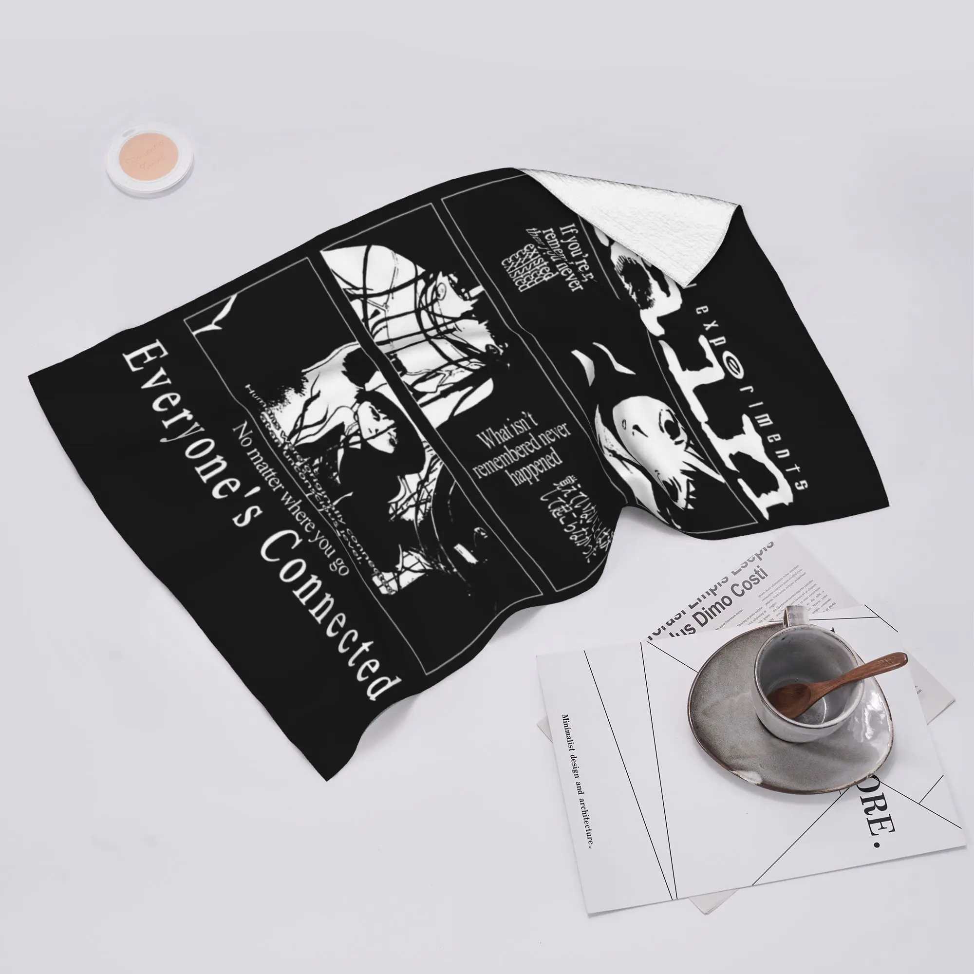 Custom Serial Experiments Lain Soft Face Towel Quick Dry Pool Bath Cotton Towels Absorbent