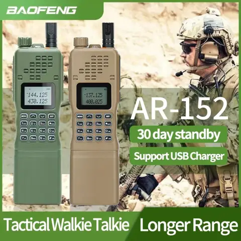 BAOFENG AR152 15W 136-174/400-520mhz 햄 라디오 고출력 CS 전술 게임 워키 토키 VOX 군사 전술 양방향 라디오