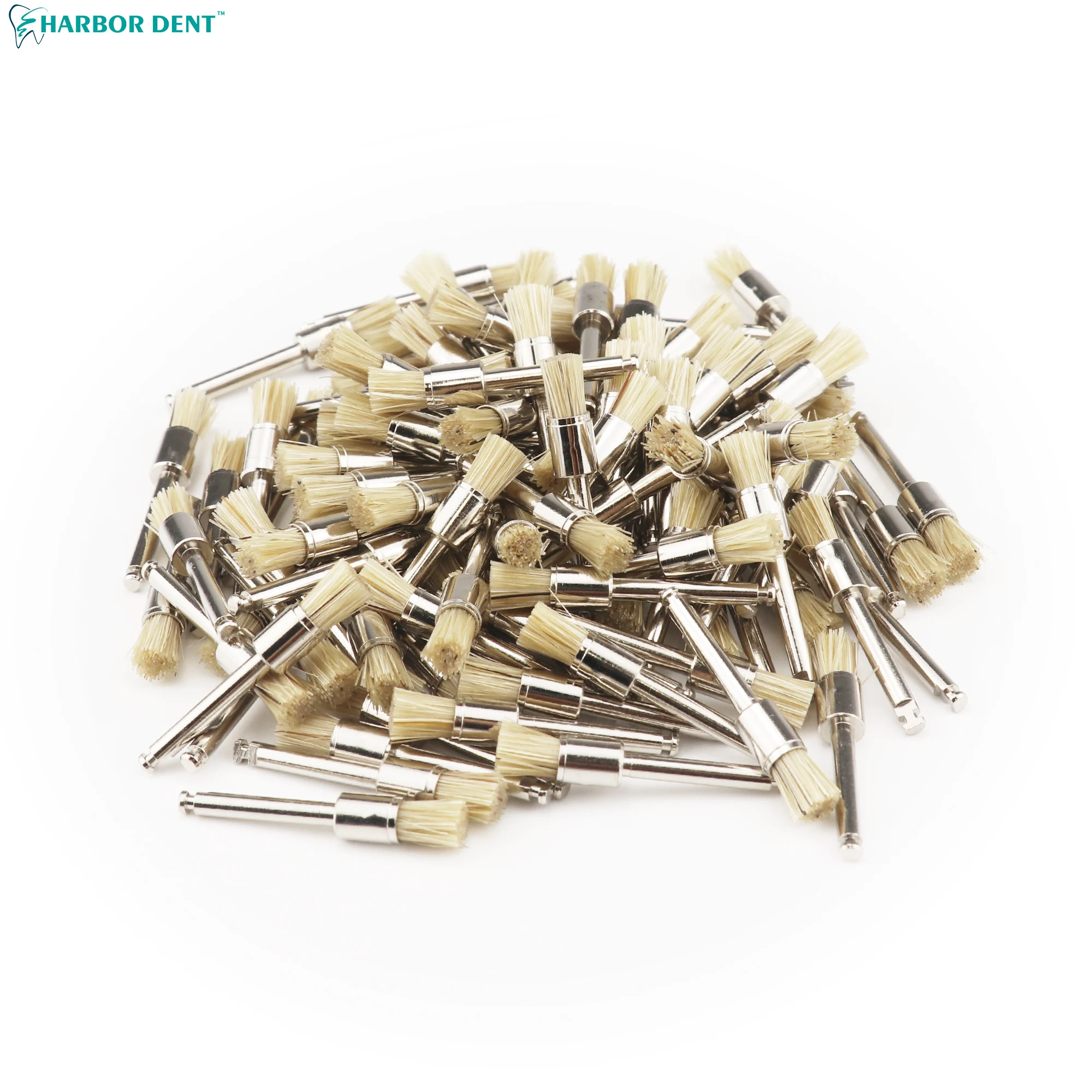 Universal 50Pcs Dental Lab Nylon Latch Flat Polishing Polisher Prophylaxis Brushes Disposable Dental Care Brush Head