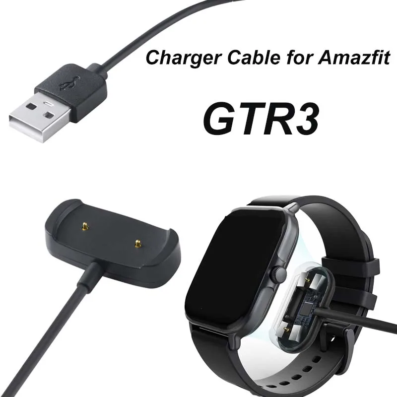 USB-Ladegerät für Huami Amazfit Active 2/Bip 6/GTR 3 Pro Ladekabel für Huami Amazfit GTS 3/GTS 4/T-rex 2 Smartwatch Ladegerät Dock