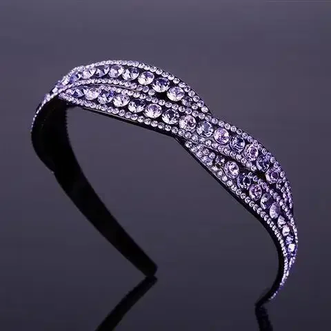 

Women Rhinestones Hairband Net Red INS Temperament Elegant Headband Fashion Premium Wide Edge Banquet Pressure Hair Accessories