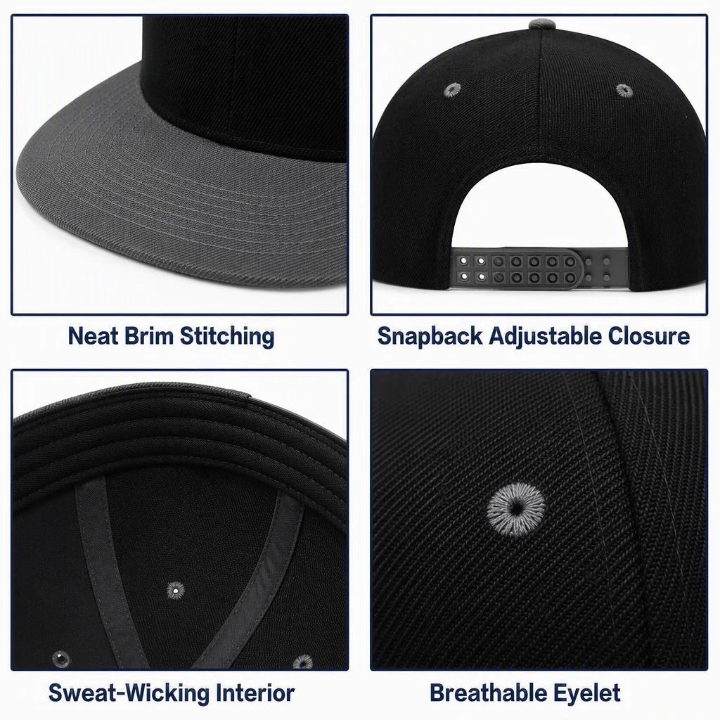 Customizable Logo Color-Blocking Flat-Brimmed Hats DIY Wholesale Designs for Family Team Building