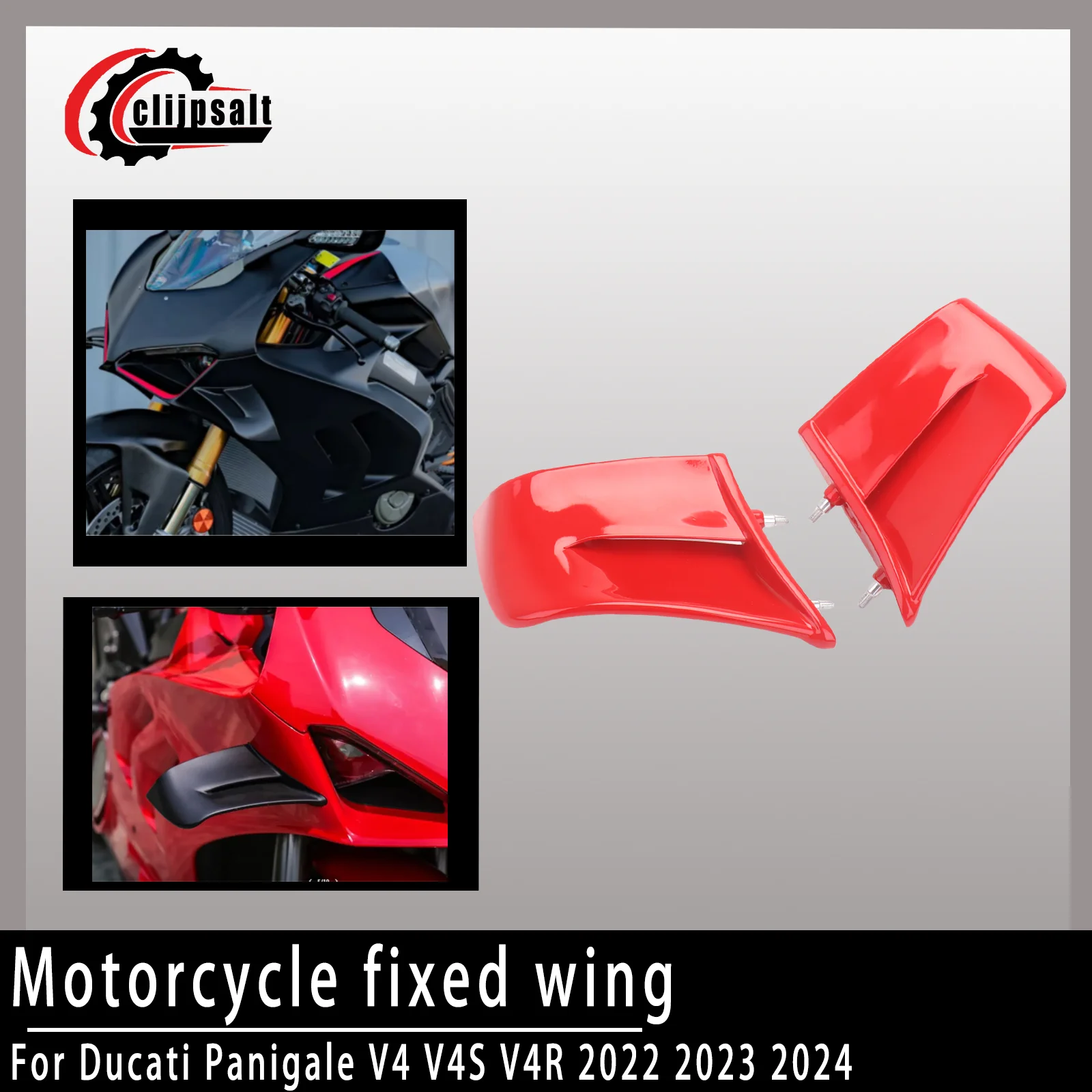 

Motorcycle Fixed Wing for Ducati Panigale V4 V4R V4S 2022 2023 2024 Fairing Tail Aerodynamic Kit Spoiler Deflector ABS Injection