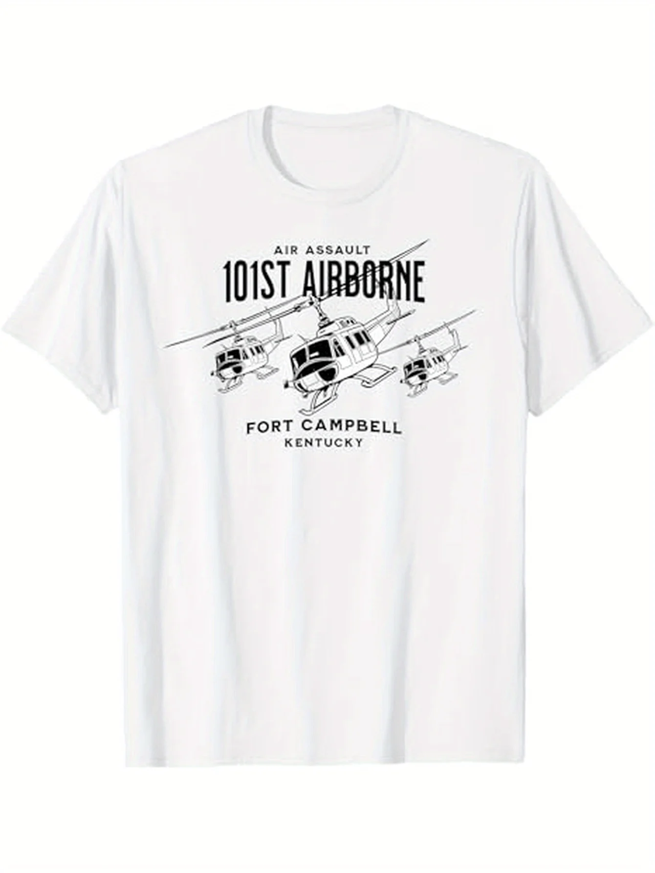 101st Airborne Fort Campbell Kentucky Helicopter T-Shirt 100% Cotton O-Neck Short Sleeve Summer Casual Mens T-shirt Streetwear