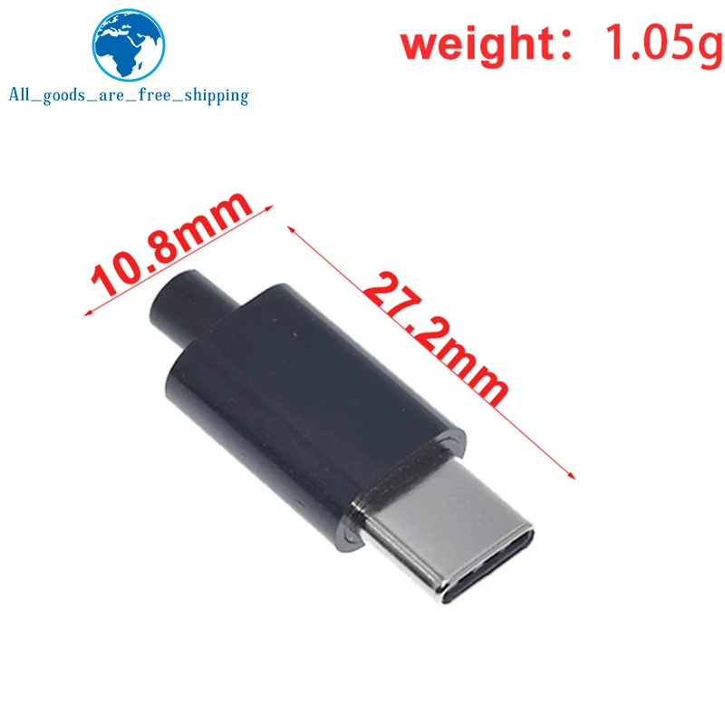 Conectores Micro USB Tipo-C, macho Jack Cauda Plug, Terminais elétricos, Case Connector, Telefone, 1 Conjunto, 5Set