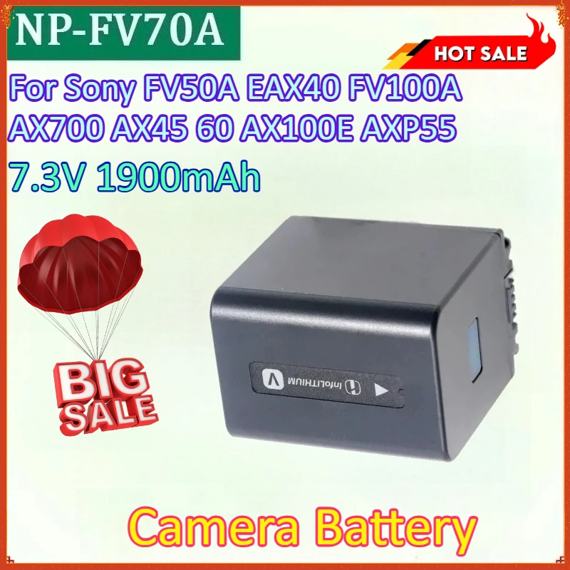 

New NP-FV70A NPFV70A 7.3V 1900mAh 13.8Wh Camera Battery for Sony FV50A EAX40 FV100A AX700 AX45 60 AX100E AXP55 Batteries