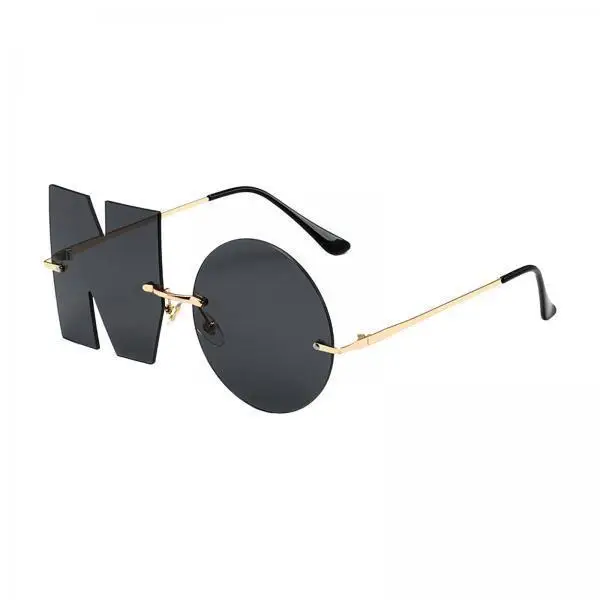 Rimless NO Letter Sunglasses Women Men PC Frame Stylish Sun Glasses for Outdoor Activities and Beach Trips