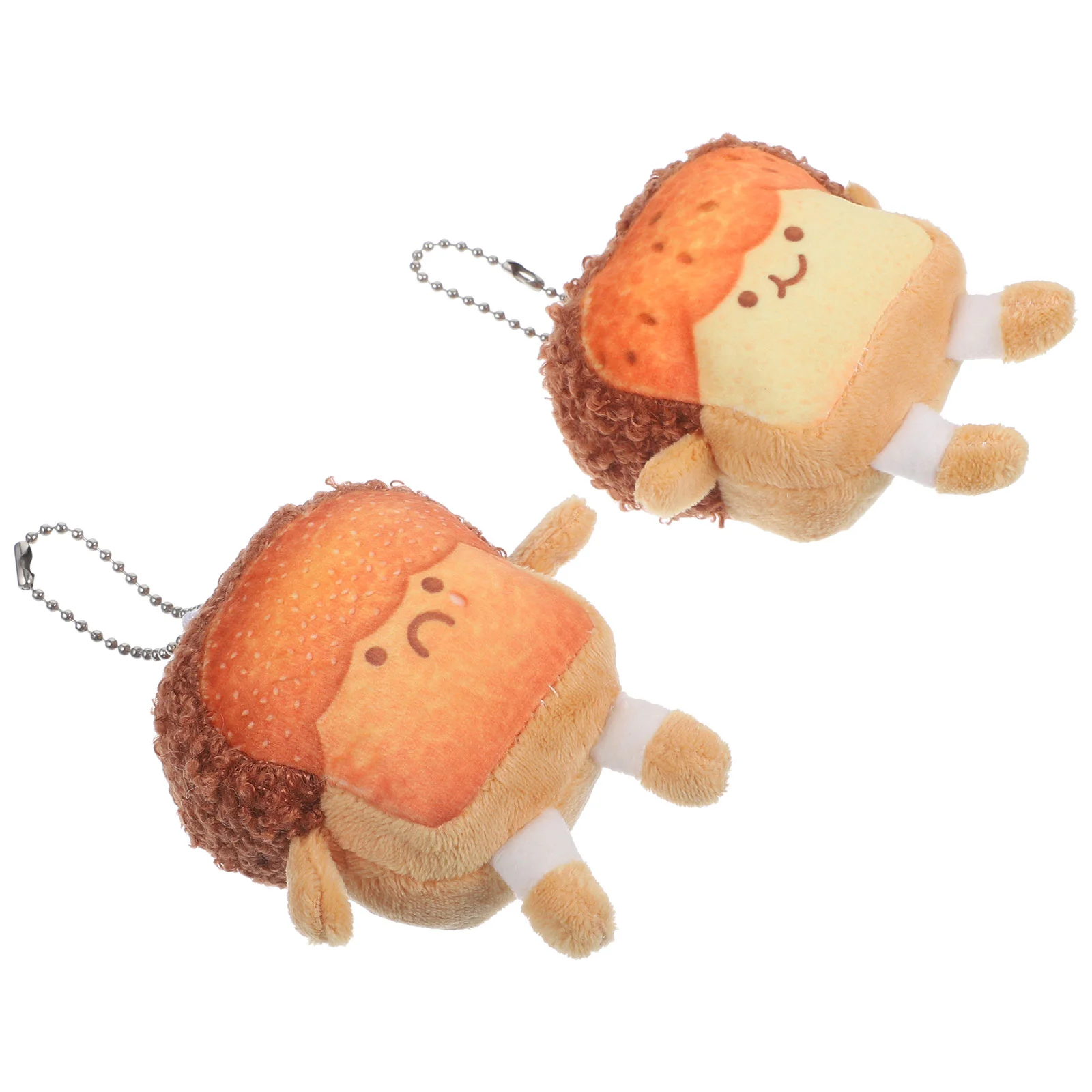 2 Pcs Cake Decorations Cute Trinkets Hanging Adornment Plush Key Chain Backpack Pendant