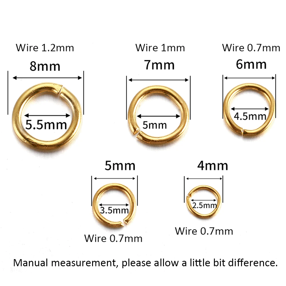 200 stücke/100 stücke Keine Verblassen Edelstahl Open Jump Ringe Gold Farbe Split Ringe Anschlüsse für Schmuck Machen DIY Liefert