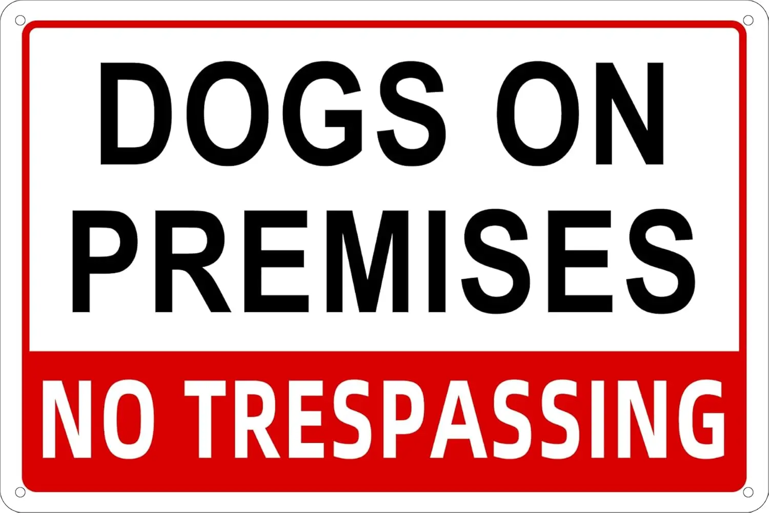 Warning Metal Tin Sign Dogs on Premises Yard Notice Sign Wall Art Decor Plaque for Home Gate Farmhouse Porch Street Road Outdoor