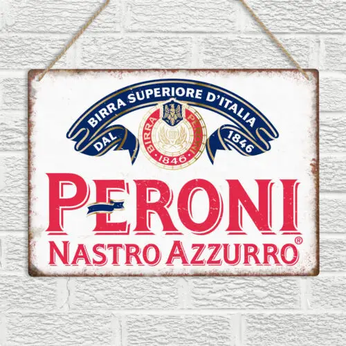 PERONI Metal Wall Sign Plaque Beer Vintage Retro Style Bar Pub Garage Man Cave