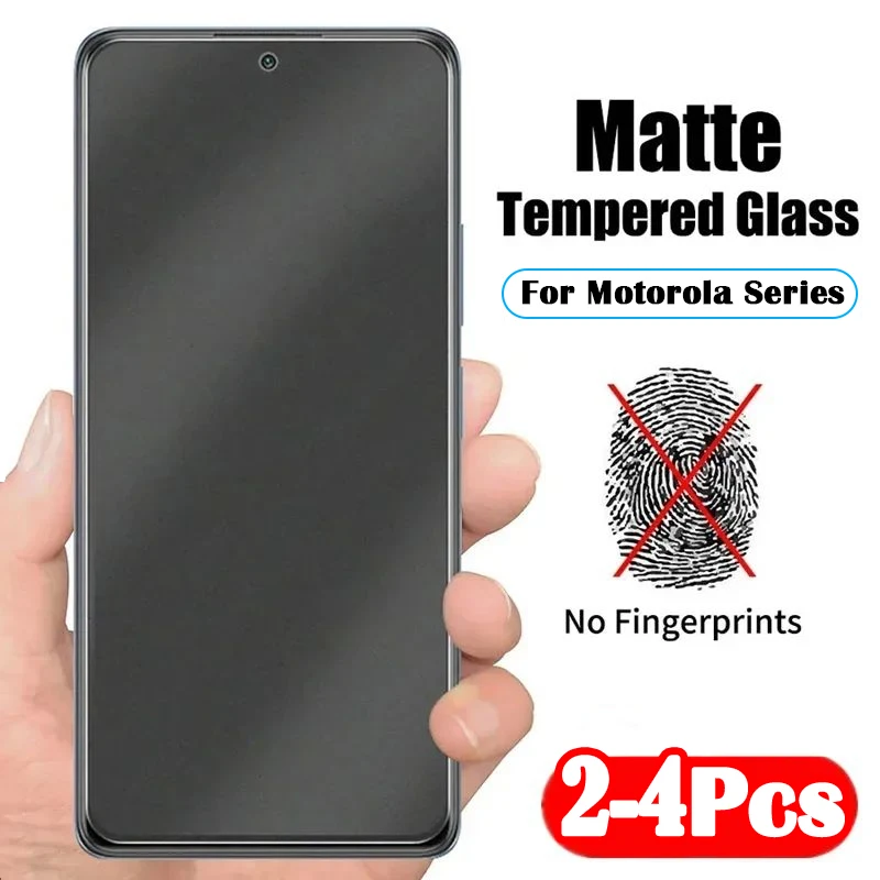 2-4Pcs 10D Full Cover Matte Frosted Tempered Glass for Motorola Edge 50 Neo 30 20 Pro X30 S30 S50 ThinkPhone 25 Screen Protector