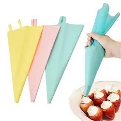 Cream Squeeze Bag Silicone Piping Bag DIY Foldable Storage 12/14/18 Pastry Bag Inches Cake Decorating Tools Kitchen Supplies