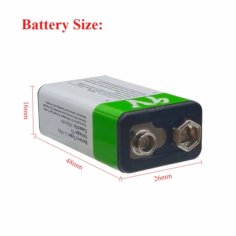 6F22 9 فولت 650 مللي أمبير بطارية قابلة للشحن المصغّر USB تهمة بطاريات ليثيوم بو لعبة ميكروفون متعدد التحكم عن بعد KTV #3