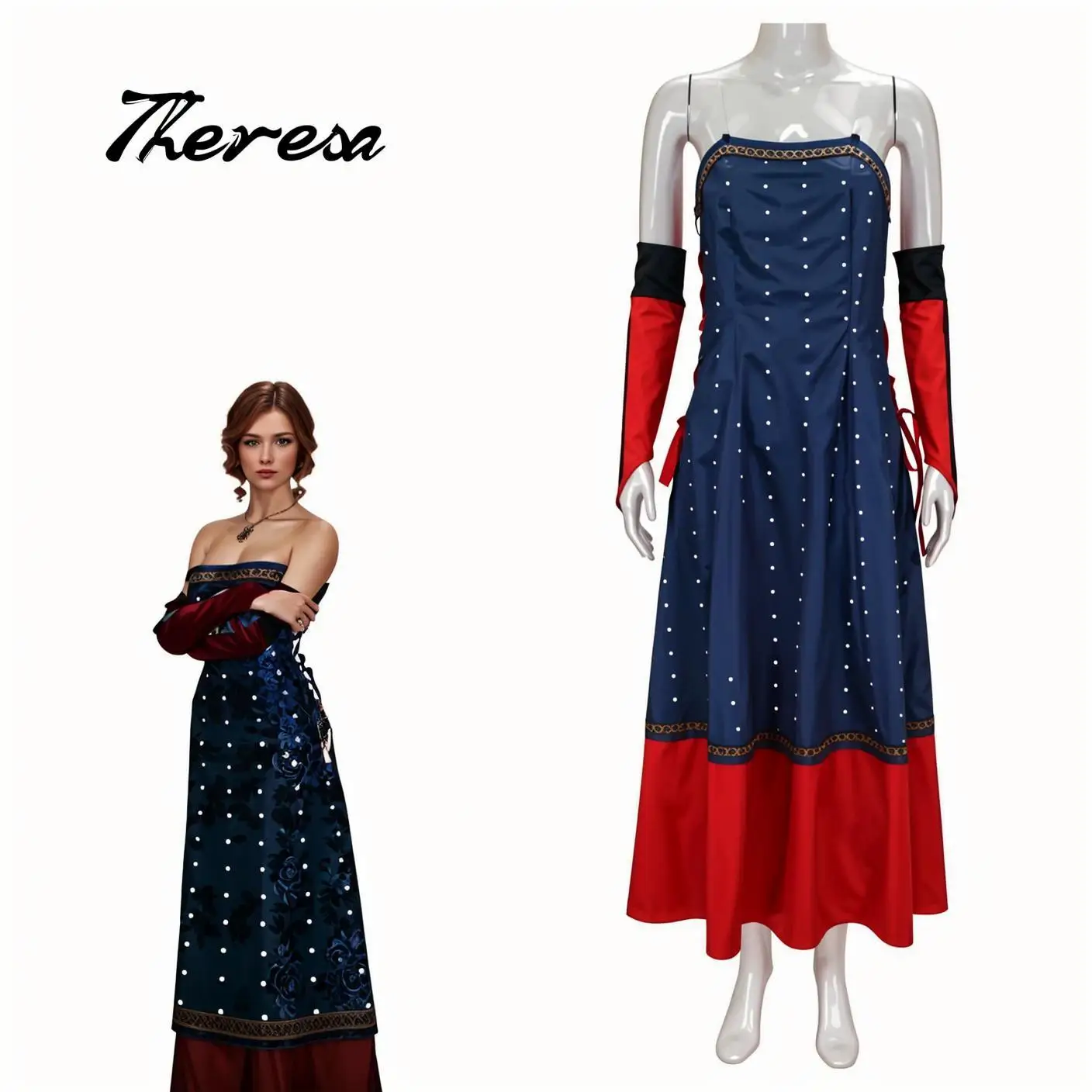 

Game The Witcher 3：Wild Hunt Cosplay Costume For Women Sexy Triss Dress Glove Uniform Halloween Party Performance Clothing
