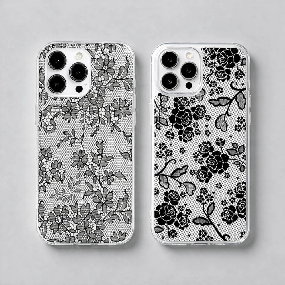HOT Phone Case For Samsung Galaxy A27 A37 A57 A16 A07 A17 A36 A26 A56 A55 A54 A24 A14 A06 A05 4G 5G Hollow Lace Flower Pattern