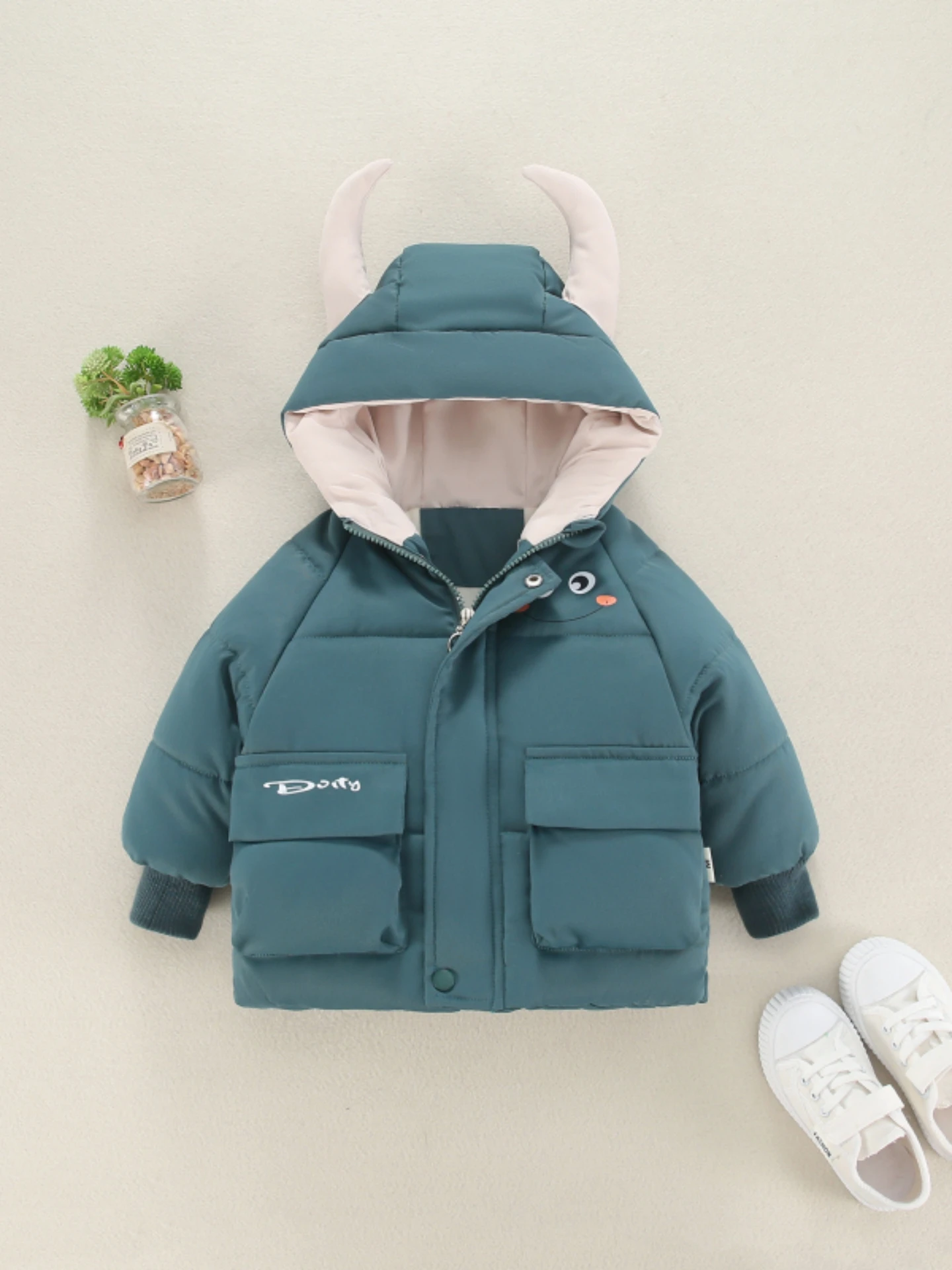 

Thiened Cotton Jaet for Baby Winter Warm Coat with Hood Baby Clothes Toddler Boy Girl Winter Outfit Fce Lined Cotton P...