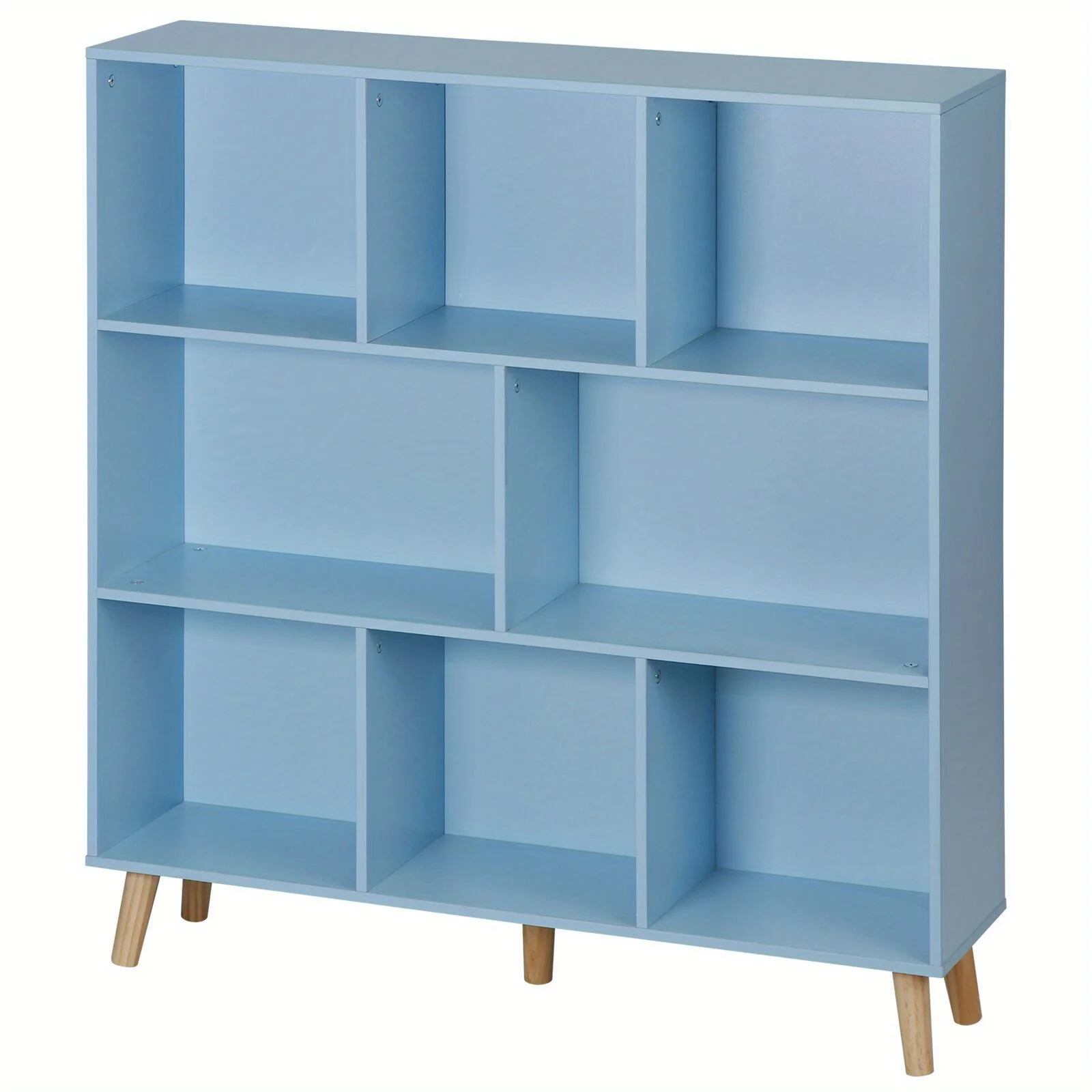 

Durable 3-tier 8 Cubes Bookcase Storage Shelving Blue Modern Design Display Rack