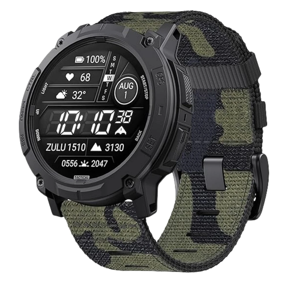 Nylon Rugged for Instinct Solar/Esports Tactical Band for Garmin Instinct 2/2X/3 Watch Band 45/50mm Breathable Wristband