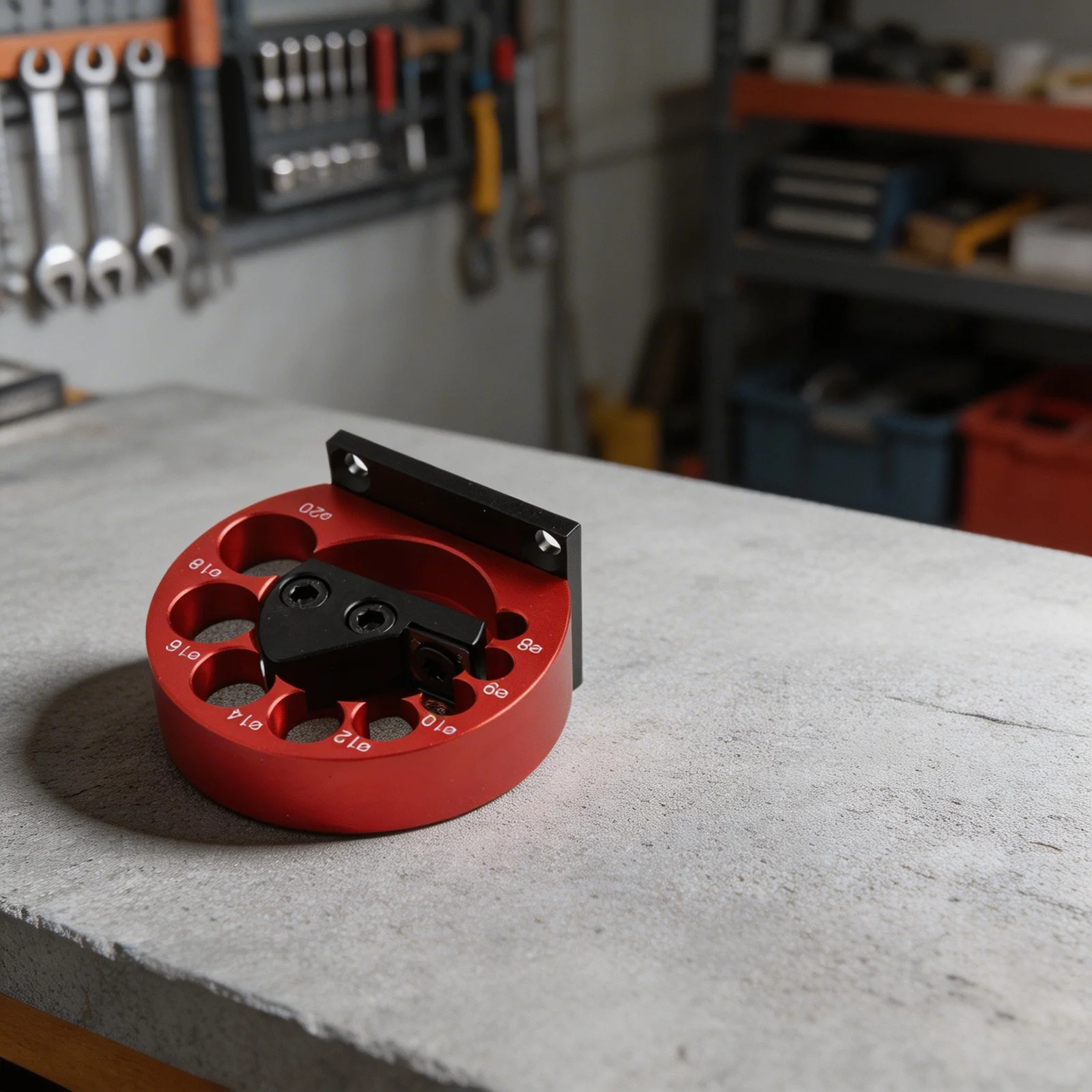 

Приспособление для изготовления шкантов с регулируемой твердосплавной режущей пластиной и несколькими размерами отверстий для точного изготовления круглых деревянных прутков