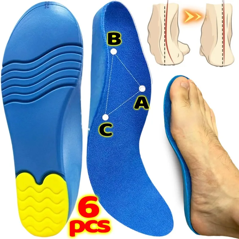 

2/6 шт. Ортопедические стельки для поддержки свода стопы при плоскостопии для женщин, мужчин и взрослых, амортизирующие вкладыши для спортивной обуви при высоком своде стопы