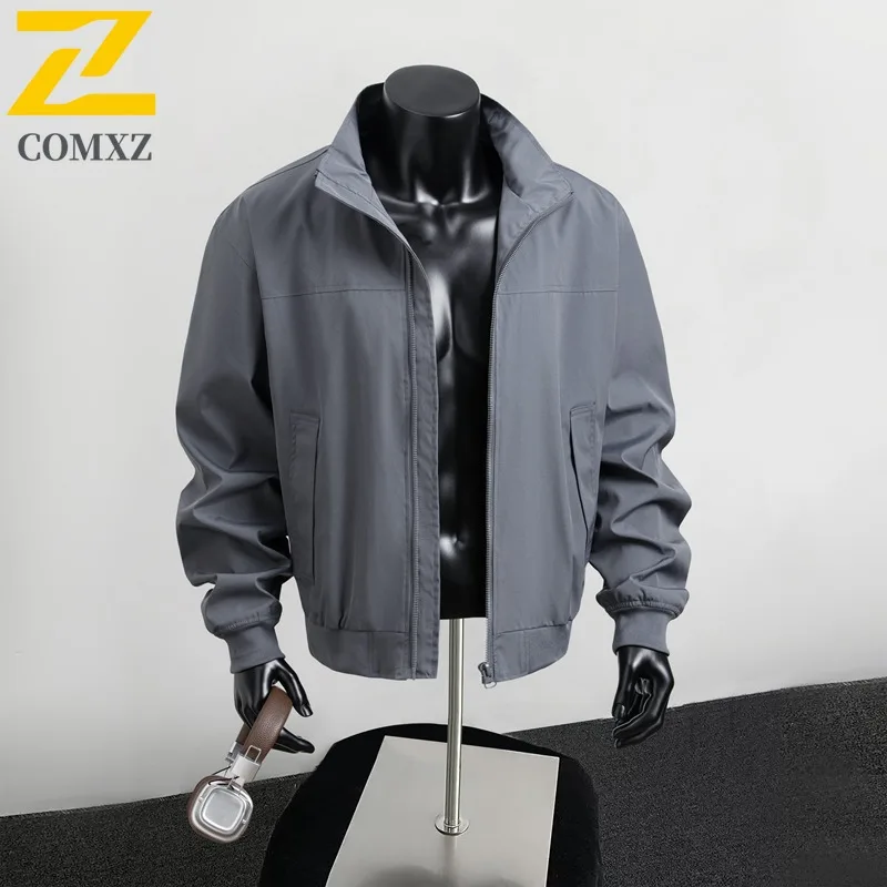 

COMXZ Men Jacket Premium Lapel American Style Windproof Motorcycle Jacket Retro Street Style Wind Resistant Spring Autumn Coat