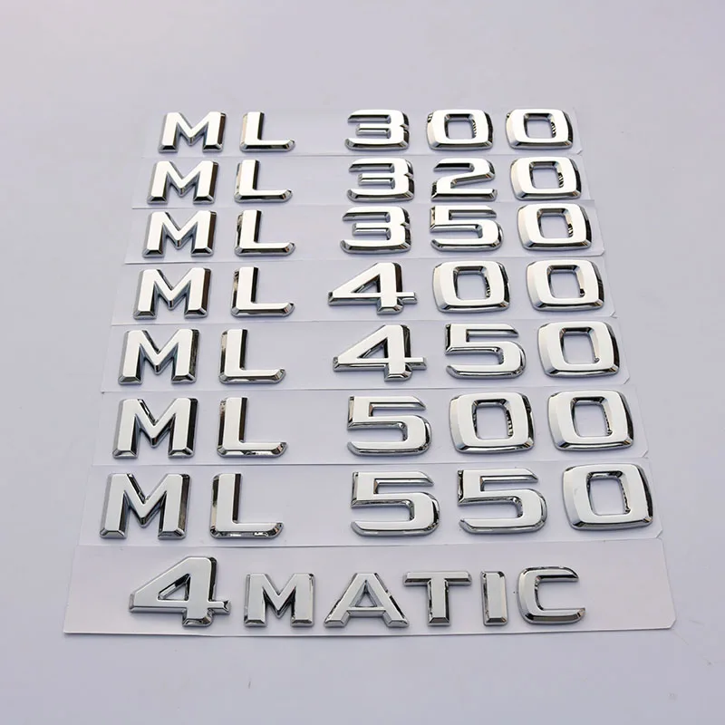 

3d Trunk Car Lettering Stickers For Mercedes Benz W166 W163 W164 ML300 ML320 ML350 ML400 ML450 ML500 ML550 4MATIC Emblem Logo