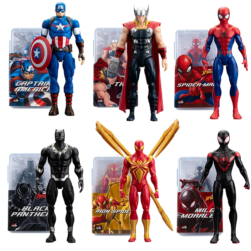 18CM Figure Avengers ZDTDS Toy Set Miles Morales Thanos Legends Ghost Iron Man Hulk Spider Captain Box Thor Falcon War Machine