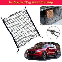 for Mazda CX-5 2017~2019 Car Trunk Back Rear Trunk Luggage Storage Cargo Organiser Hooks Nylon Elastic Mesh Net Car Accessories