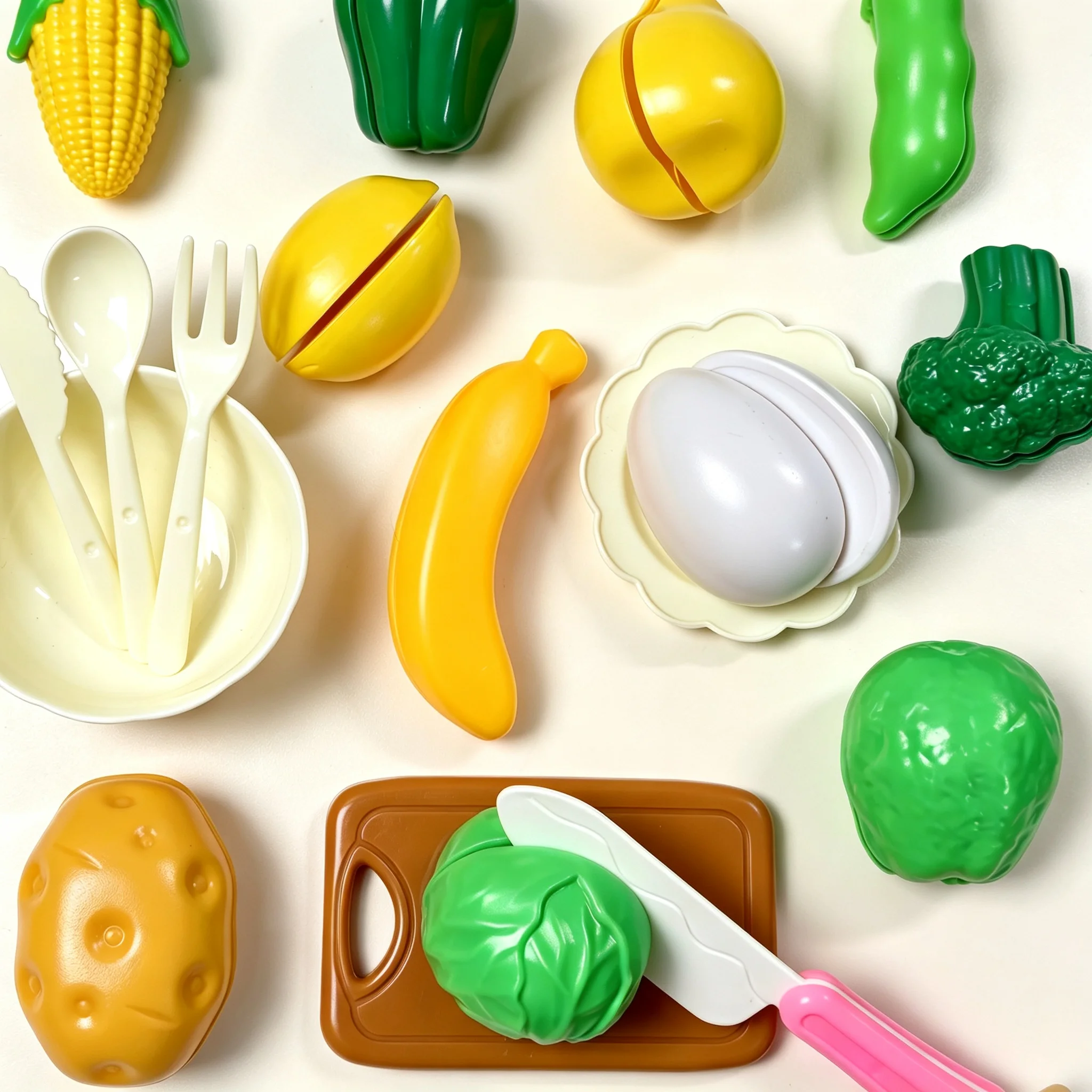 18 items, kitchen toys, food-cutting toys, toy food sets, Halloween/Christmas gifts (color of accessories is random)